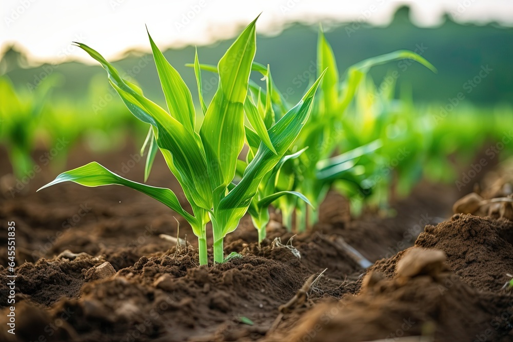 Organic corn field. Organic corn field.