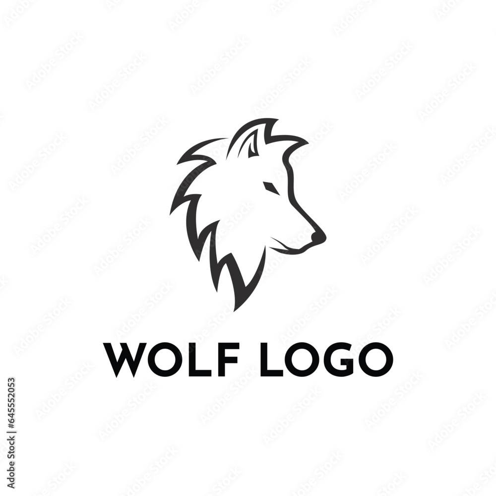 Wolf head logo design creative idea