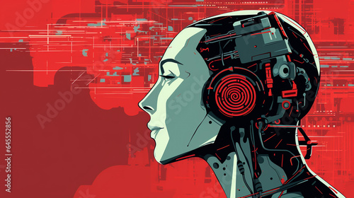 The Thinking AI Robot - A Futuristic Illustration