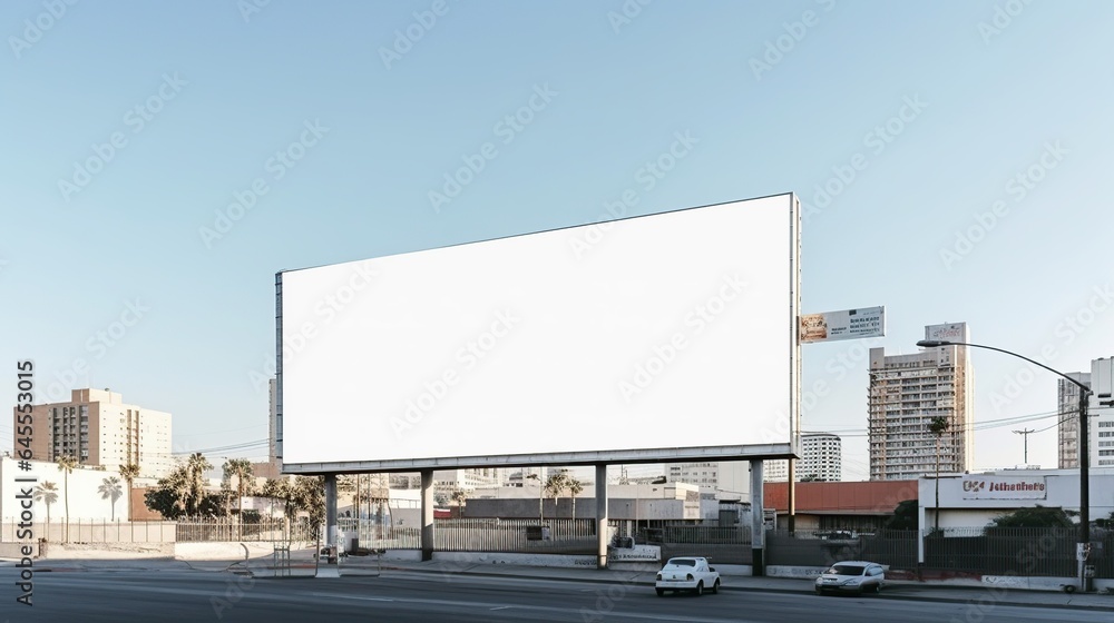 blank white billboard mockup for advertising useful for design Generative AI blank white billboard mockup for advertising useful for design Generative AI
