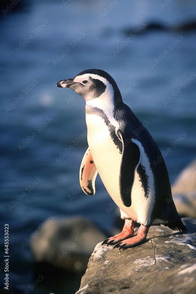 Obraz premium Generative AI Cute and adorable penguin in a different style and place