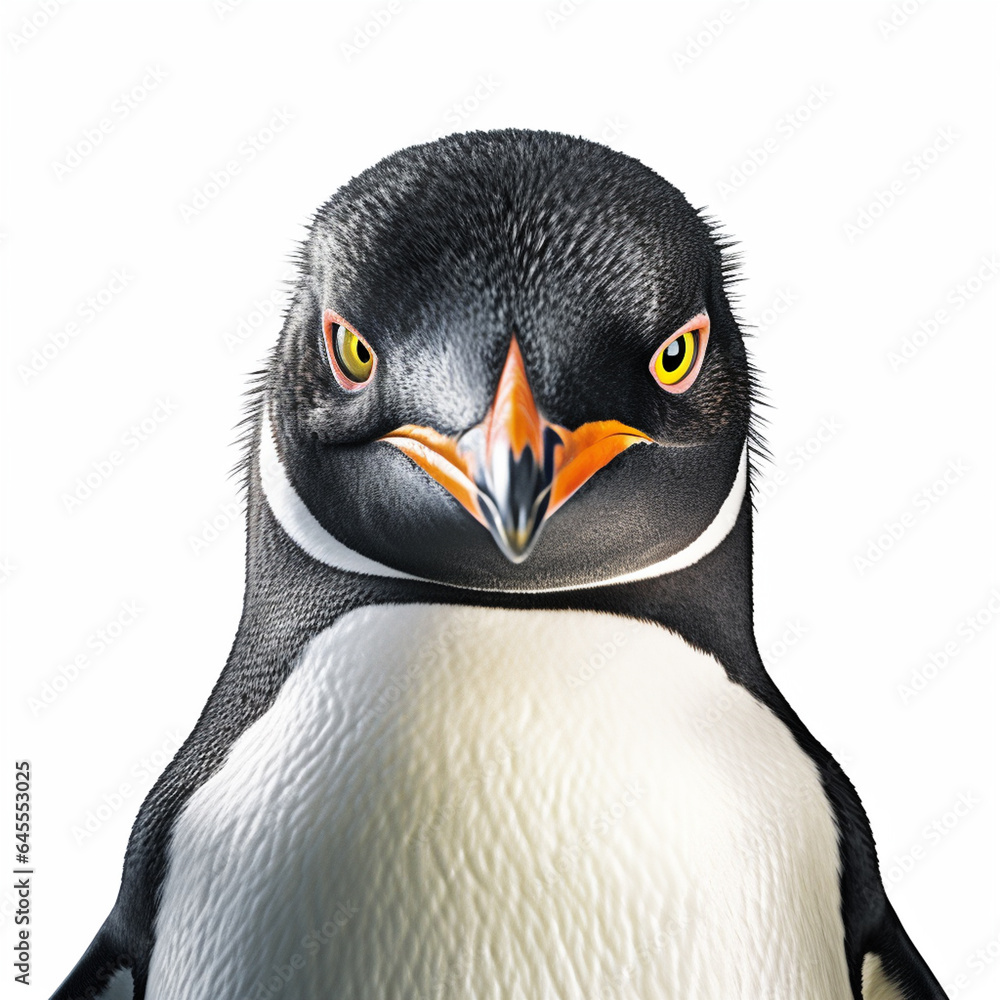 Naklejka premium Generative AI Cute and adorable penguin in a different style and place