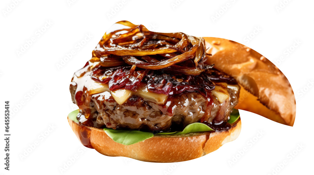 So Yummy double meat burger isolated on transparent background So Yummy double meat burger isolated on transparent background