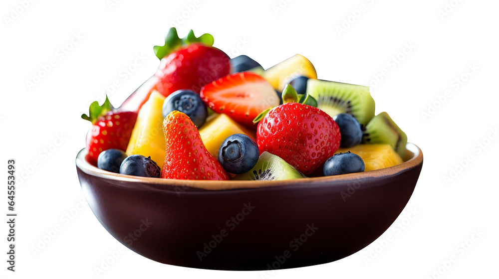 Natural and fresh fruit salad isolated on transparent background Natural and fresh fruit salad isolated on transparent background
