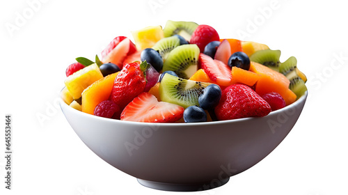 Natural and fresh fruit salad isolated on transparent background