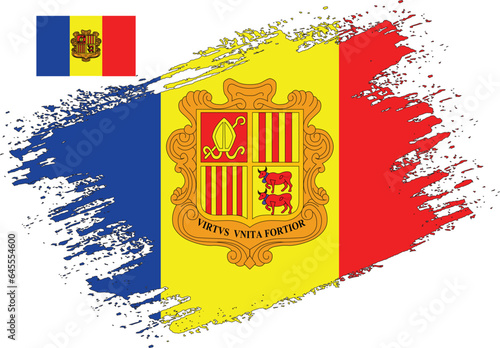 Brush Design Andorra Flag Vector