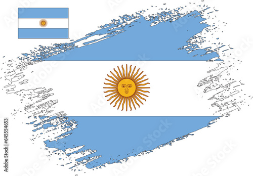  Brush Design Argentina Flag Vector