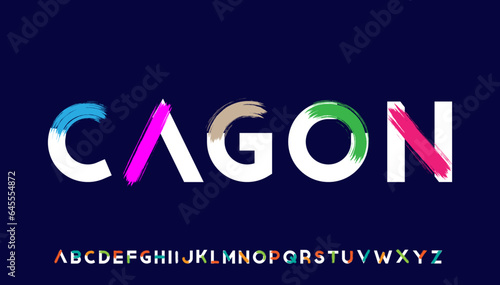 Brush stroke capital alphabet letter logo design
