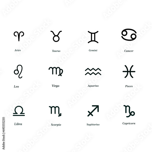 Zodiac icon Horoscope icon flat style ,Zodiac constellation sign