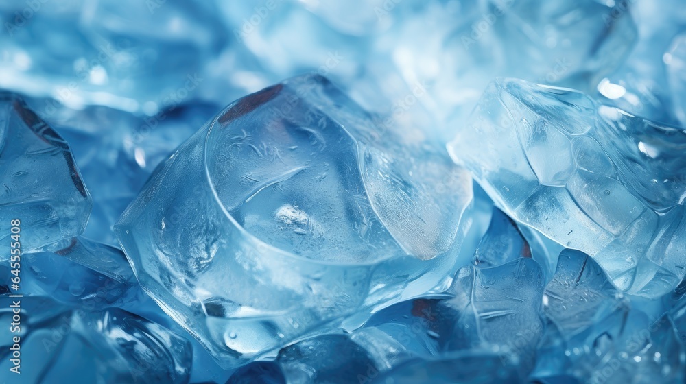 Ice cubes frozen texture close-up background, generative ai Ice cubes frozen texture close-up background, generative ai
