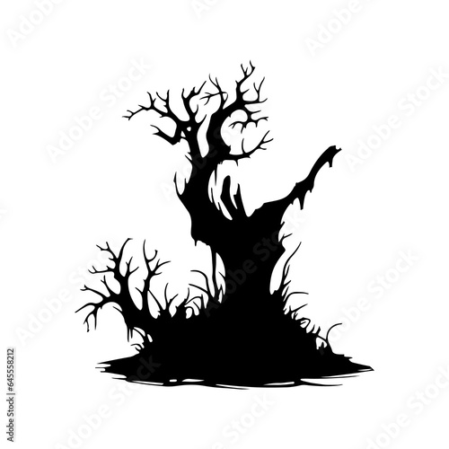 halloween tree  tree devil scary scary halloween illustration vector 