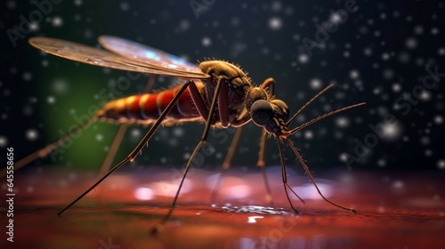Free photo mosquito 3d illustration UHD 8k generative ai