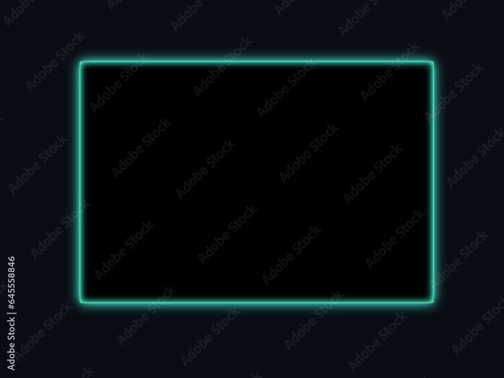 screen looping animated background. Neon frame, reflecting blue and green light with a square frame. on a black background screen looping animated background. Neon frame, reflecting blue and green light with a square frame. on a black background