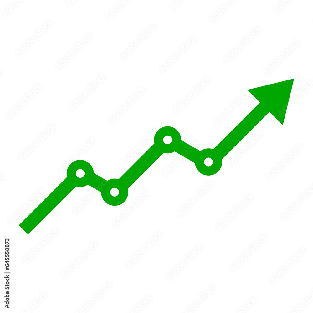 Growing Green Arrow up. Growth chart sign. Flexible arrow indication statistic. Curve arrow of trend on transparent. Trading stock news impulses. Trade infographic. Realistic vector design Growing Green Arrow up. Growth chart sign. Flexible arrow indication statistic. Curve arrow of trend on transparent. Trading stock news impulses. Trade infographic. Realistic vector design
