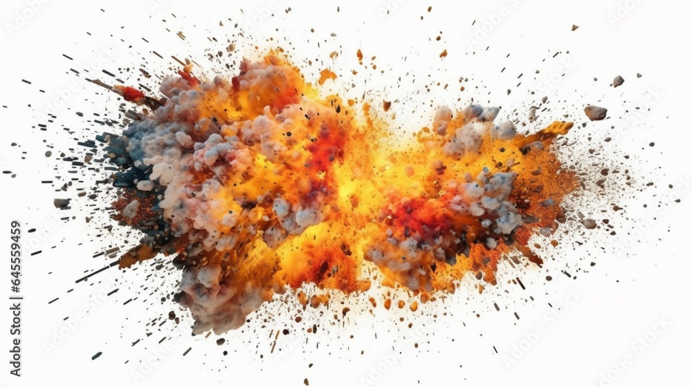Explosion border isolated on transparent background generative ai Explosion border isolated on transparent background generative ai