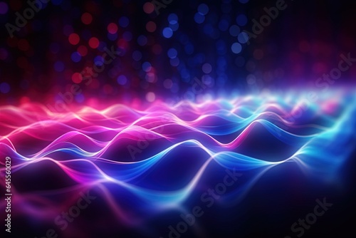 abstract futuristic background with pink blue glowing neon moving high speed wave lines and bokeh lights. Data transfer concept Fantastic wallpaper