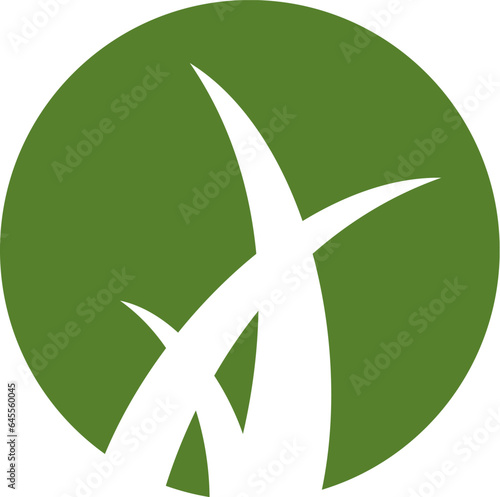Circular shape with grass negative space