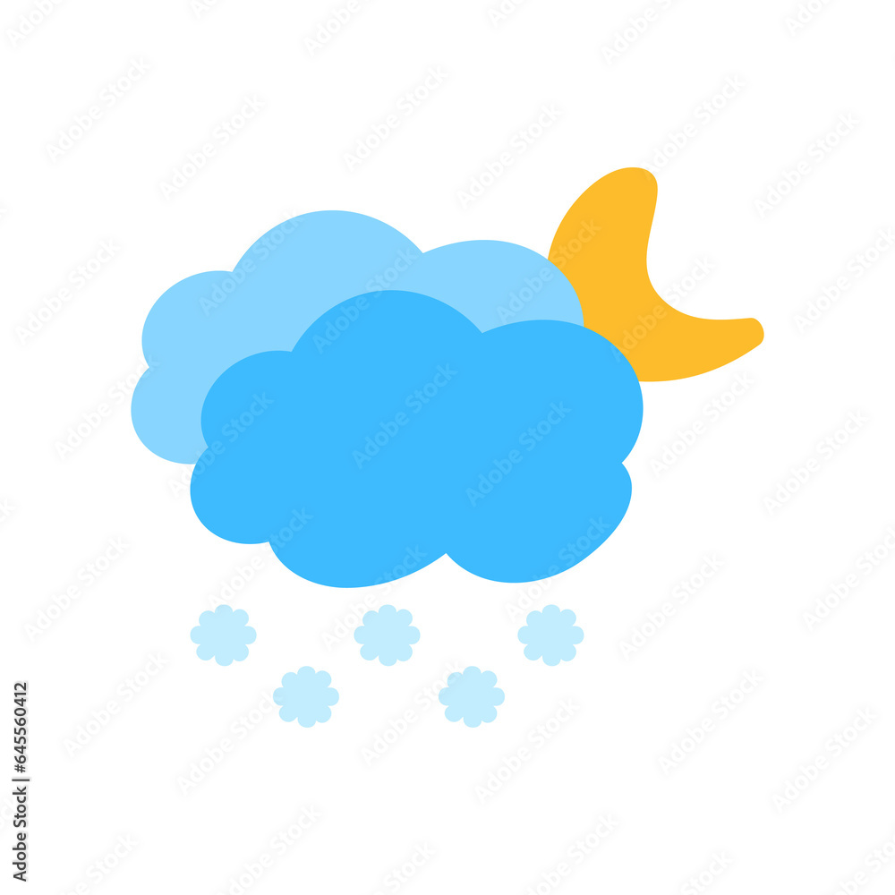 Fototapeta premium weather icon set sun rain thunderstorm dew wind snow cloud night sky for forecast