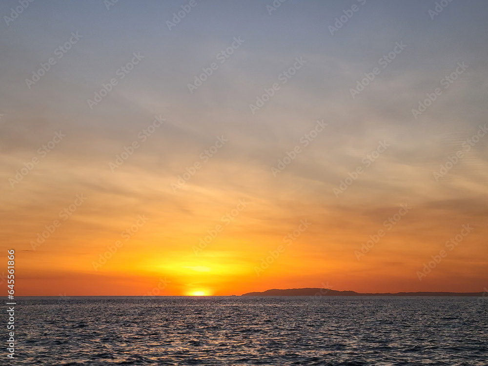 Orange sunset over the ocean