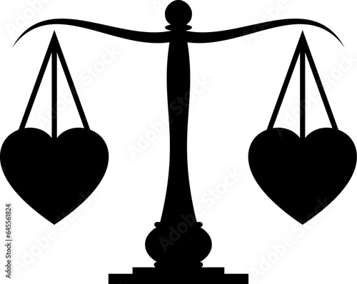 Law scale with balance heart