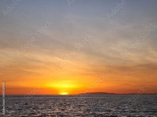 Orange sunset over the ocean