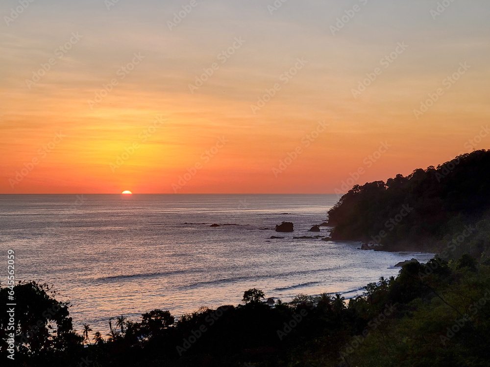 sunset on a tropical beach