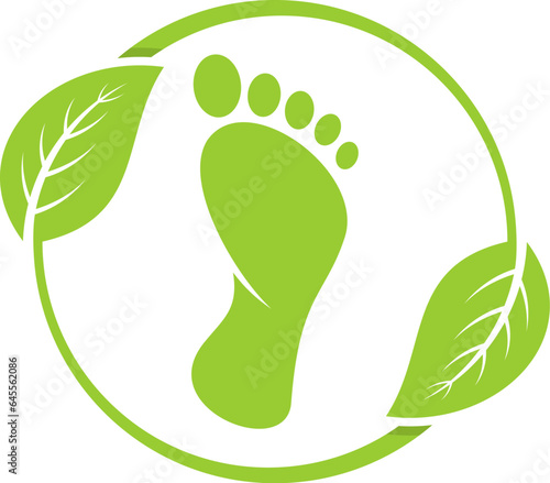 Circular leaf with foot print