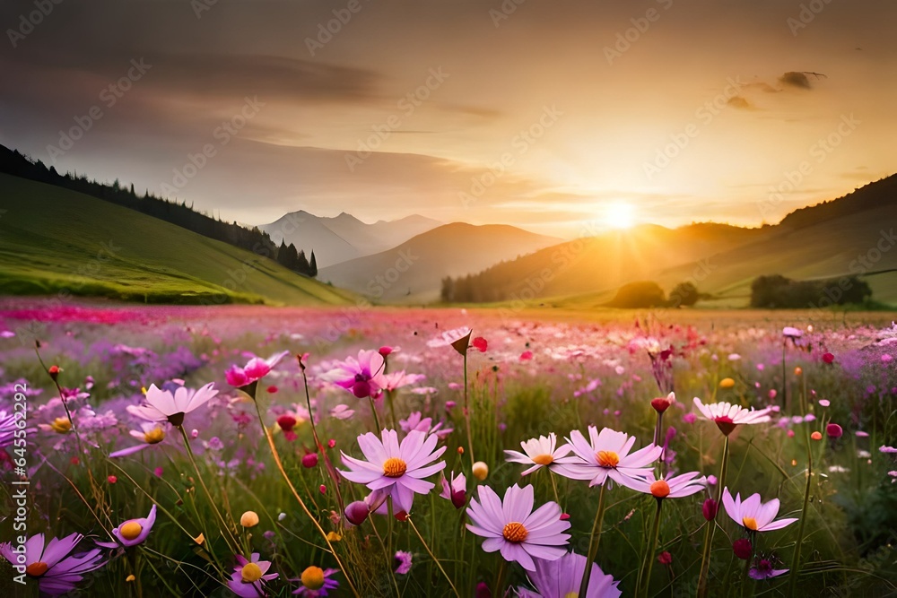 Obraz premium sunset in the mountains