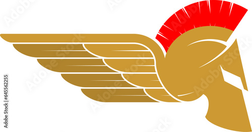 Spartan helmet with gold wing