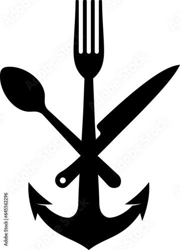 Anchor with spoon and fork and knife