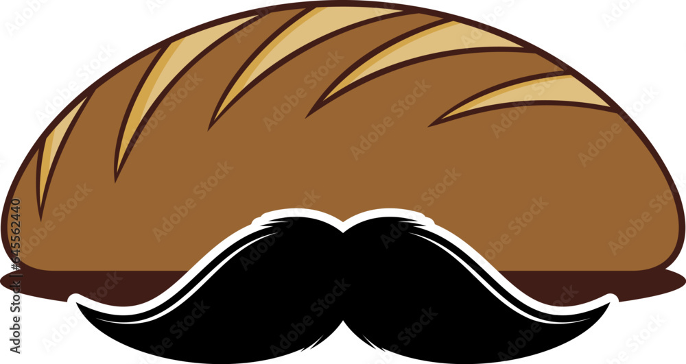 Bread with black gentleman mustache Bread with black gentleman mustache