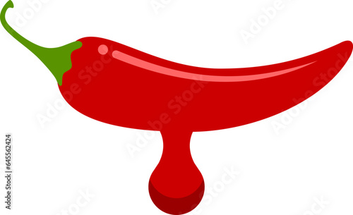 Red chili with water drop