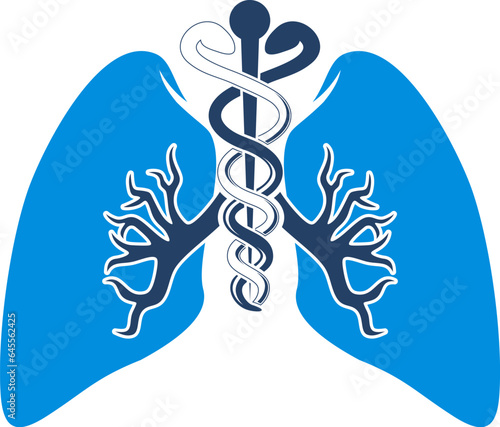Lung with caduceus snake inside