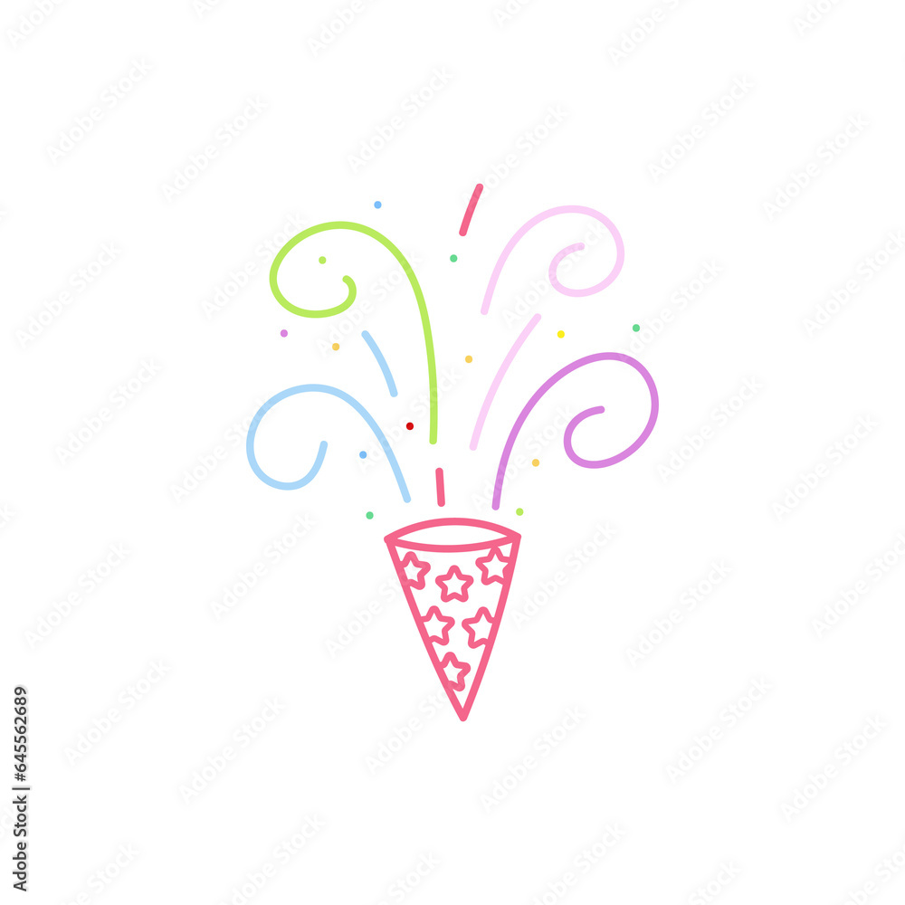 cute party popper isolated confetti explosion firecrackers celebration vector drawing illustration hand drawn style cute party popper isolated confetti explosion firecrackers celebration vector drawing illustration hand drawn style