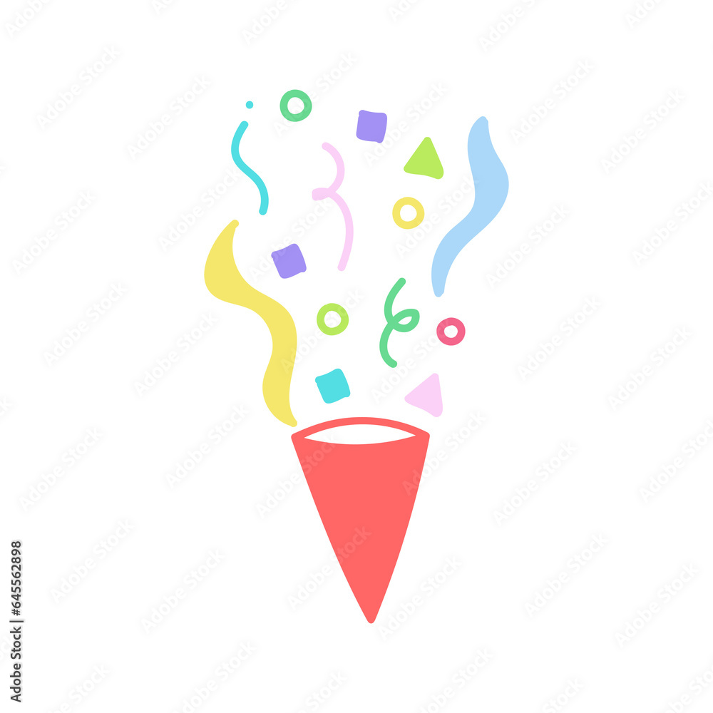 cute party popper isolated confetti explosion firecrackers celebration vector drawing illustration hand drawn style cute party popper isolated confetti explosion firecrackers celebration vector drawing illustration hand drawn style