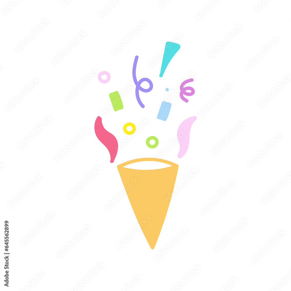 cute party popper isolated confetti explosion firecrackers celebration vector drawing illustration hand drawn style cute party popper isolated confetti explosion firecrackers celebration vector drawing illustration hand drawn style