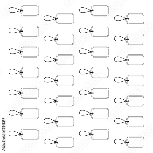 Digital png illustration of rows of white tags with copy space on transparent background