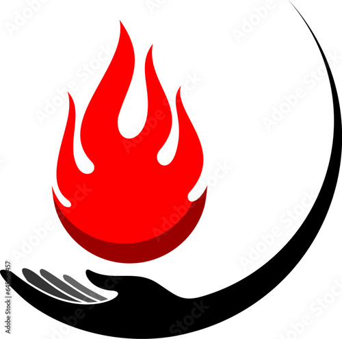 Curve hand with simple fire