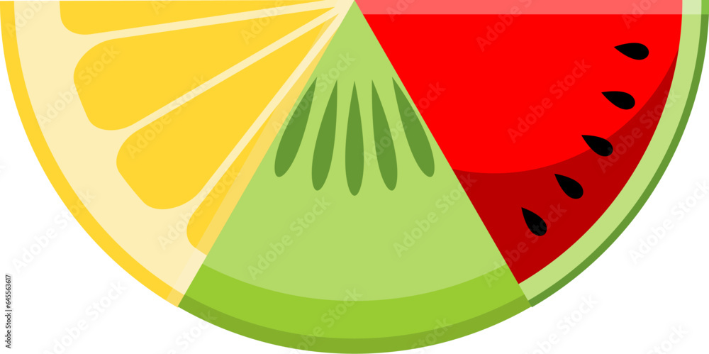Fruit slice lemon kiwi and watermelon Fruit slice lemon kiwi and watermelon