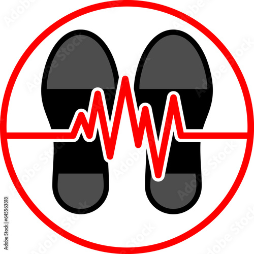 Circular shape with heart rate with shoes