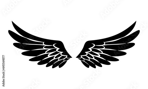 Vector flat design angel wings silhouette