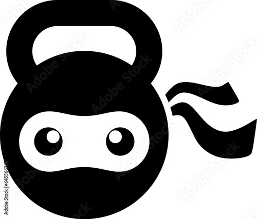 Ninja head with kettle bell
