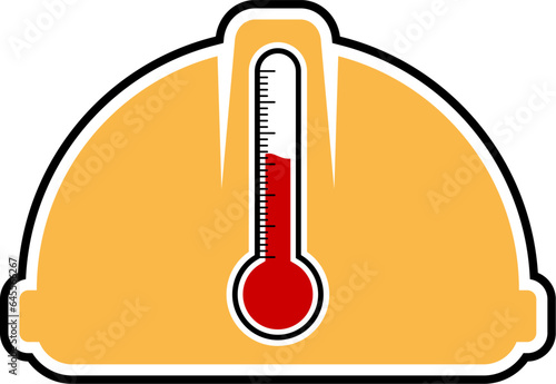 Safety helmet with hot thermometer