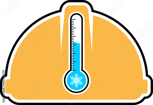 Safety helmet with cold thermometer