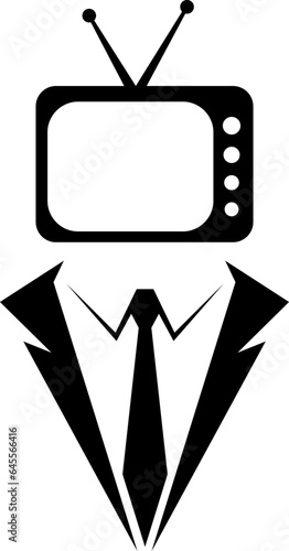 Classic television with tuxedo above