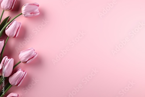 pink tulips isolated on pink