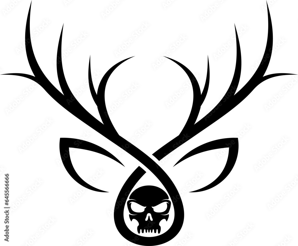 Deer antlers with skull inside Deer antlers with skull inside