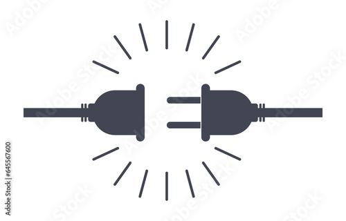 The power plug that is about to be plugged in indicates that the 2-step power is going to work or the plug has been disconnected.