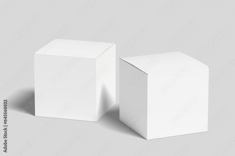 Realistic Square Box Packaging Illustration for Mockup. 3D Render. Realistic Square Box Packaging Illustration for Mockup. 3D Render.