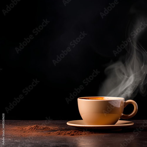 generative coffee day ai illustration, solid and empty space background